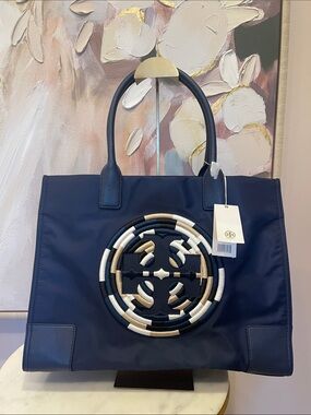 NWT Tory Burch Ella Rope Tote with Cream and Gold Accents